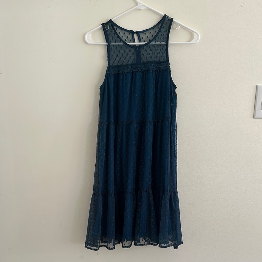 Sheer lace lined Sleeveless Dress